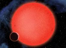 GJ 1214b orbits close to its host star, as this artist's impression shows